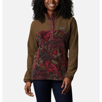 Columbia Benton Springs Printed Half Snap Fleece, Pullover Verde Oliva Para Mujer | 594612-JKC